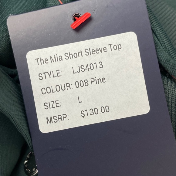 Lohla Sport The Mia Pine Green Short Sleeve Polo Top - NWT - Picture 4 of 5